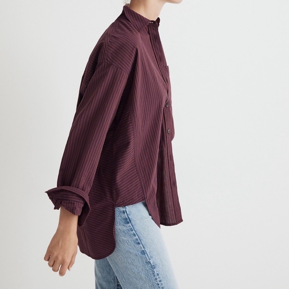 Madewell Purple Striped Button-Up Shirt - Picture 4 of 8